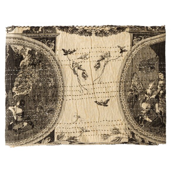 Taj Hotel Home Decor Kantha Cotton Throw | 1-Piece | Multicolor | 50"x70" - Picture 2 of 3